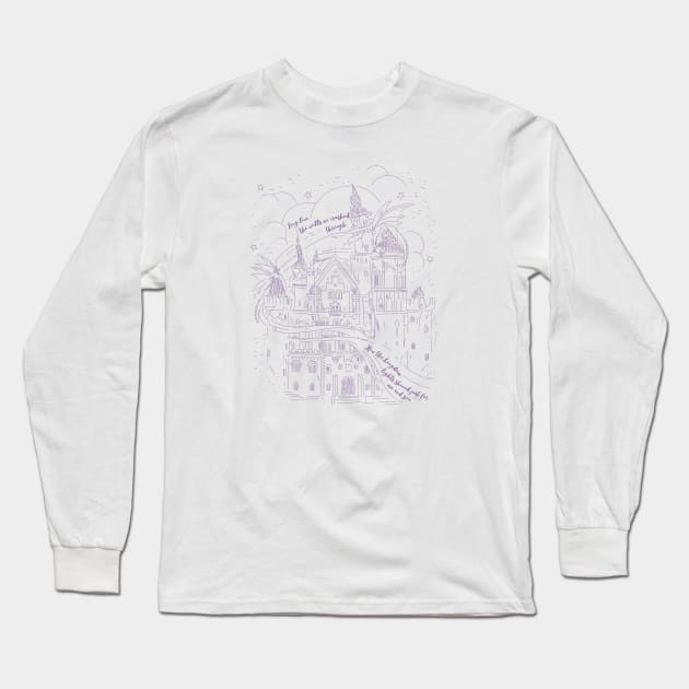 Long live dragons and castle in purple Long Sleeve T-Shirt by Wiferoni & cheese